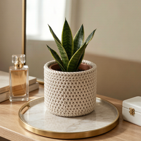 Handwoven Cotton Rope Plant Pot Cover