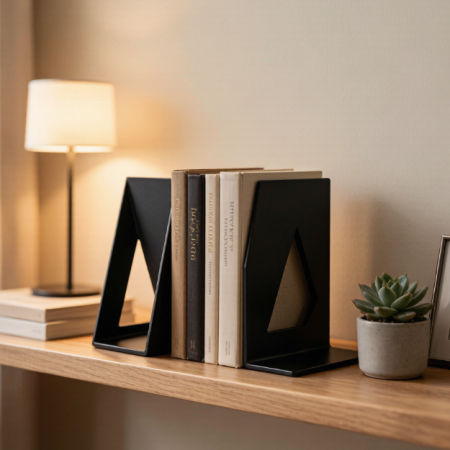Geometric Iron Bookend Set