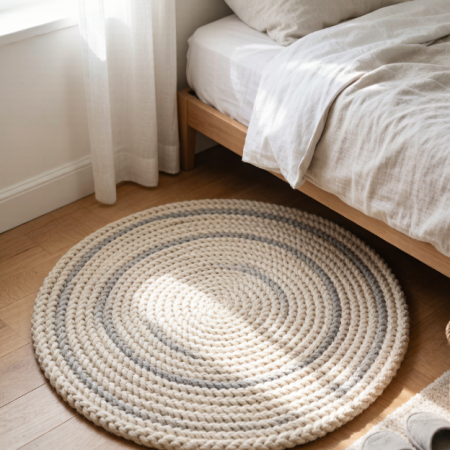 Handwoven Round Cotton Floor Mat